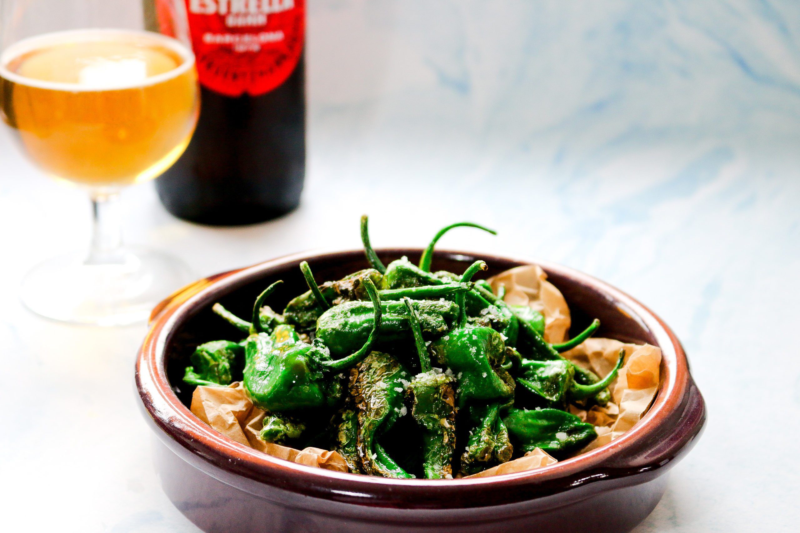 Blistered Padron Peppers with Cornish Sea Salt