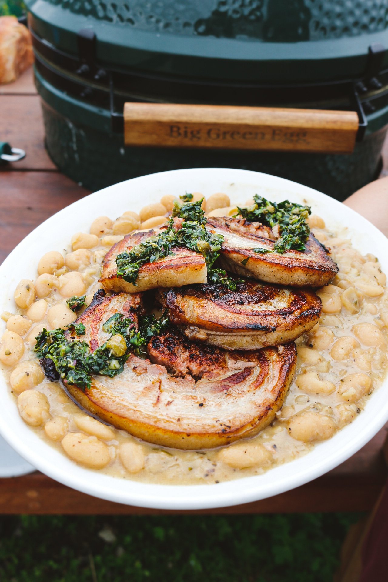 Crowd-Pleasing Pork Chops with Braised Butterbeans